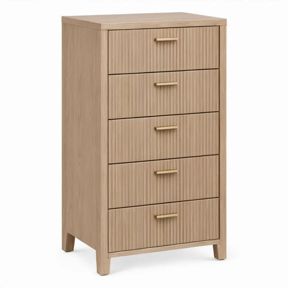 Ladekast met 5 laden, 60 x 40 x 120 cm, naturel eiken