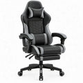 Verstelbare gamingstoel met voetensteun, zwart/grijs, 65 x 65 x 120-130 cm