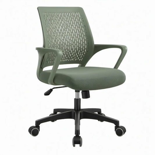 Ergonomische draaistoel met armleuningen, groen/zwart, 62 x 62 x 89-99 cm