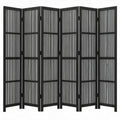 6-delig Kamerscherm 240 x 170 cm van Massief Paulowniahout - Zwart