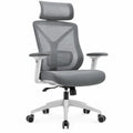 Ergonomische bureaustoel met verstelbare hoofdsteun Grijs/Wit/Zwart 65 x 65 x 115-125 cm