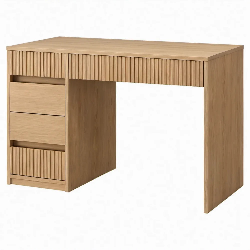 Bureau met 3 lades, 120 x 60 x 75 cm, naturel eiken
