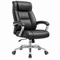 Zwarte directiestoel van PU-kunstleer met hoge rugleuning, 70 x 70 x 112-122 cm